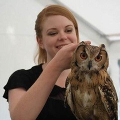 Elizabeth with Shanti the Bengle Eagle owl