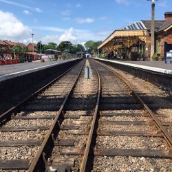 A view from the tracks at Sheringham station